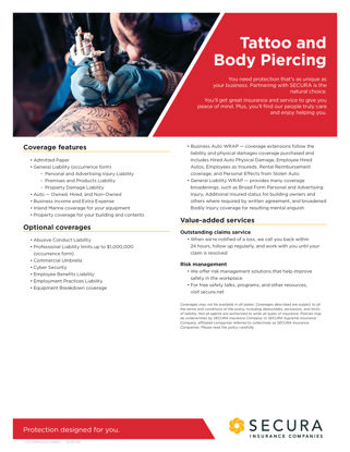 Tattoo and Body Piercing Sell Sheet